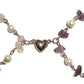 Bracelets with Rose quartz and Amethyst with magnetic Heart