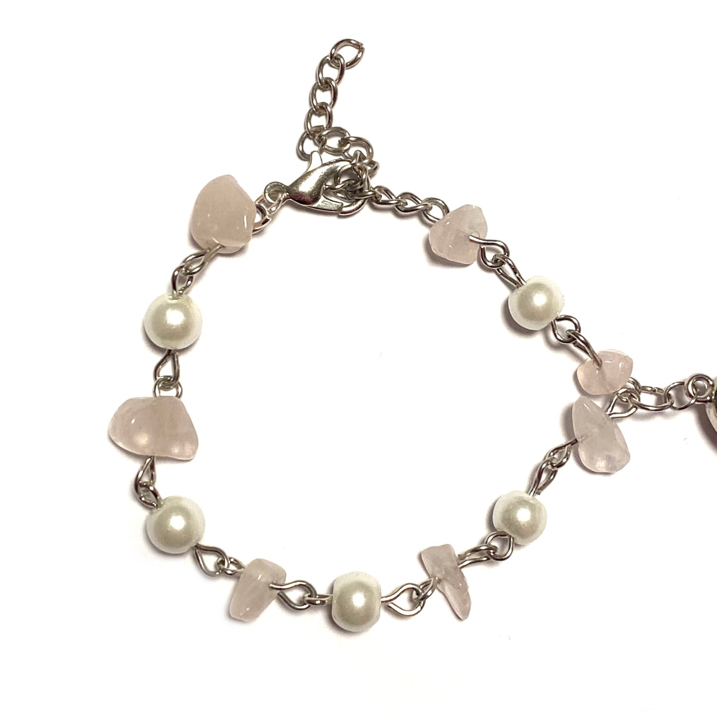 Bracelets with Rose quartz and Amethyst with magnetic Heart