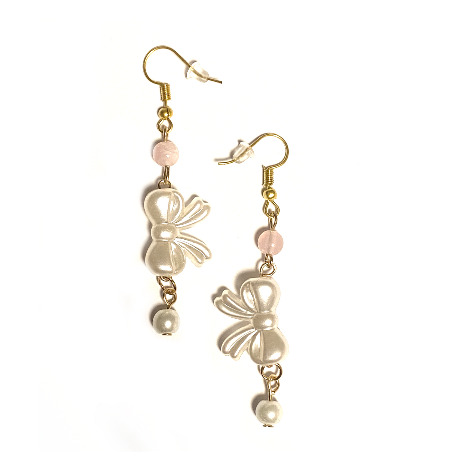 Beaded Earrings with Bow Charm