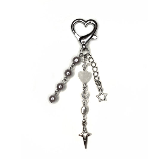 Keychain with strars and beads