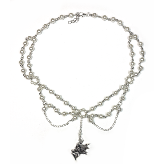 Necklace with Pearls and Fairy