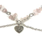 Necklace with Rose Quartz and Heart Charm