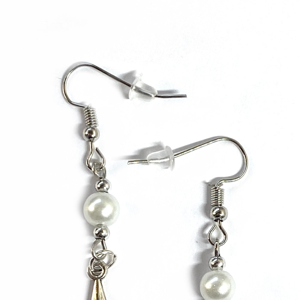Earrings with Stars and Pearls