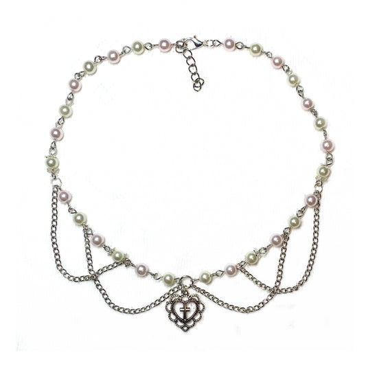 Necklace with Pink and a Heart Charm