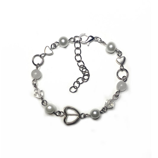 Bracelet with pearls, gemstone and beads