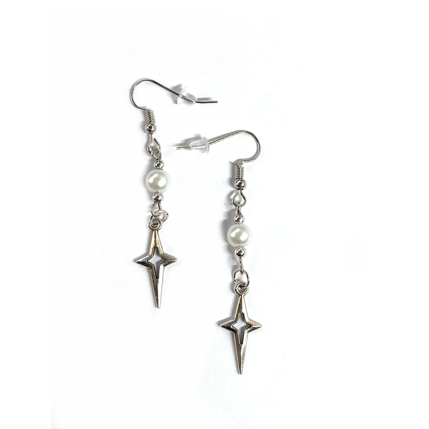 Earrings with Stars and Pearls