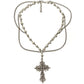 Necklace with White Pearls and a Silver Cross