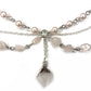 Necklace with Pearls, rosequarts and a rosequarts charm