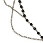 Necklace with black beads and cross